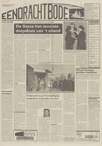 Eendrachtbode /Mededeelingenblad voor het eiland Tholen 1983-02-24
