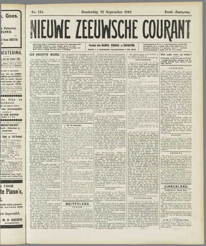 Nieuwe Zeeuwsche Courant 1910-09-29