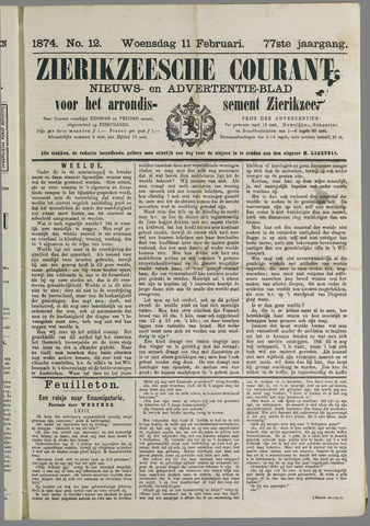 Zierikzeesche Courant 1874-02-11