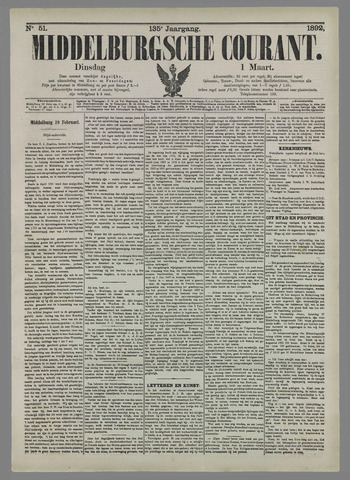 Middelburgsche Courant 1892-03-01
