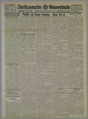 Zierikzeesche Nieuwsbode 1931-01-12