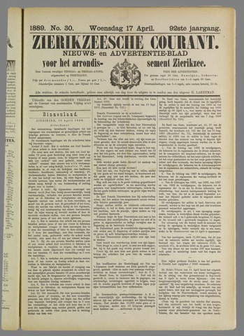 Zierikzeesche Courant 1888-04-17