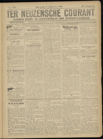Ter Neuzensche Courant / Neuzensche Courant / (Algemeen) nieuws en advertentieblad voor Zeeuwsch-Vlaanderen 1925-12-21