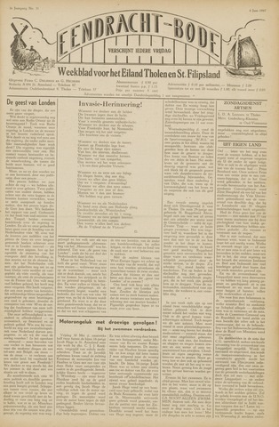 Eendrachtbode /Mededeelingenblad voor het eiland Tholen 1947-06-06