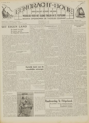 Eendrachtbode /Mededeelingenblad voor het eiland Tholen 1950-09-15