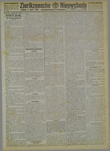 Zierikzeesche Nieuwsbode 1919-04-04