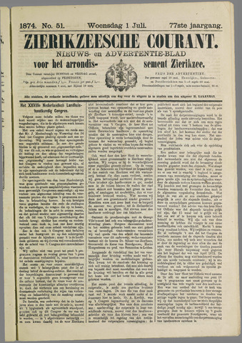 Zierikzeesche Courant 1874-07-01