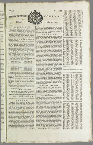 Zierikzeesche Courant 1821-07-27