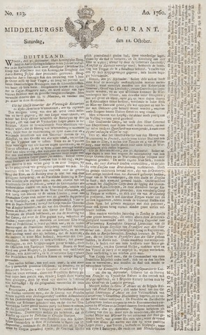 Middelburgsche Courant 1760-10-11