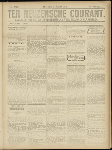 Ter Neuzensche Courant / Neuzensche Courant / (Algemeen) nieuws en advertentieblad voor Zeeuwsch-Vlaanderen 1925-03-02