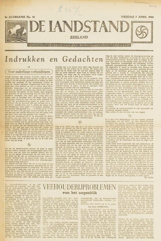 De landstand in Zeeland, geïllustreerd weekblad. 1944-04-07