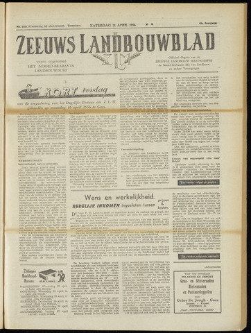 Zeeuwsch landbouwblad ... ZLM land- en tuinbouwblad 1956-04-21
