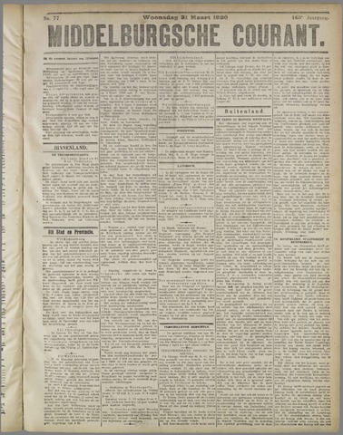 Middelburgsche Courant 1920-03-31