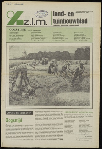 Zeeuwsch landbouwblad ... ZLM land- en tuinbouwblad 1978-08-18