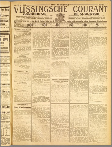 Vlissingse Courant 1921-08-18