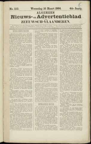 Ter Neuzensche Courant. Algemeen Nieuws- en Advertentieblad voor Zeeuwsch-Vlaanderen / Neuzensche Courant ... (idem) / (Algemeen) nieuws en advertentieblad voor Zeeuwsch-Vlaanderen 1864-03-16