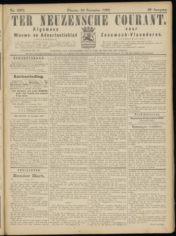 Ter Neuzensche Courant / Neuzensche Courant / (Algemeen) nieuws en advertentieblad voor Zeeuwsch-Vlaanderen 1909-11-23