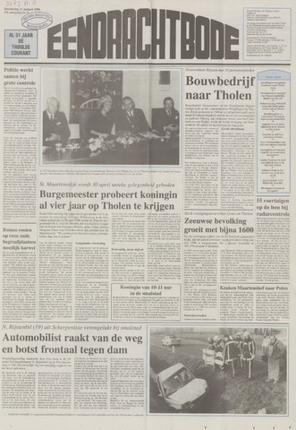 Eendrachtbode /Mededeelingenblad voor het eiland Tholen 1996-01-11