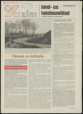 Zeeuwsch landbouwblad ... ZLM land- en tuinbouwblad 1985-04-19