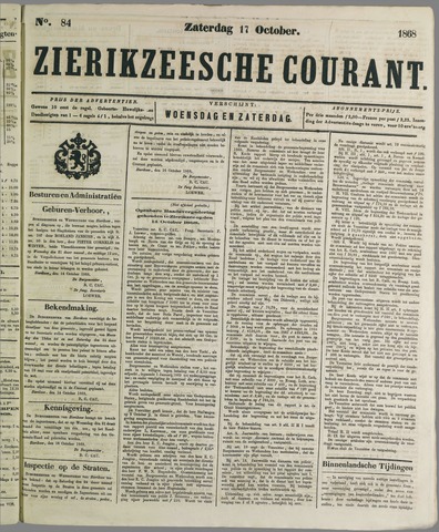 Zierikzeesche Courant 1868-10-17