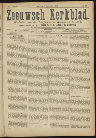 Zeeuwsche kerkbode, weekblad gewijd aan de belangen der gereformeerde kerken/ Zeeuwsch kerkblad 1905-12-08
