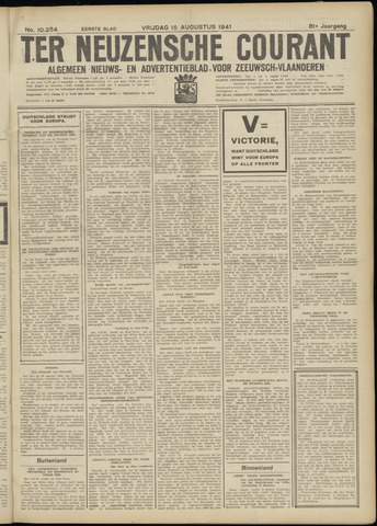Ter Neuzensche Courant / Neuzensche Courant / (Algemeen) nieuws en advertentieblad voor Zeeuwsch-Vlaanderen 1941-08-15