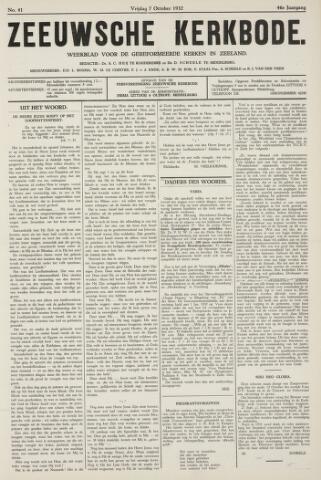 Zeeuwsche kerkbode, weekblad gewijd aan de belangen der gereformeerde kerken/ Zeeuwsch kerkblad 1932-10-07