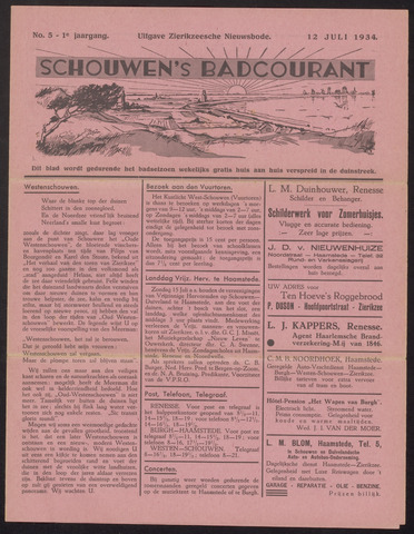 Schouwen's Badcourant 1934-07-12