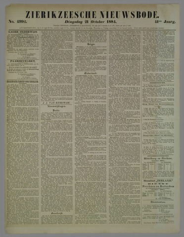 Zierikzeesche Nieuwsbode 1884-10-21