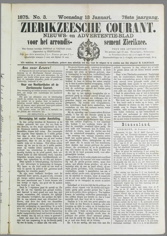 Zierikzeesche Courant 1875-01-13