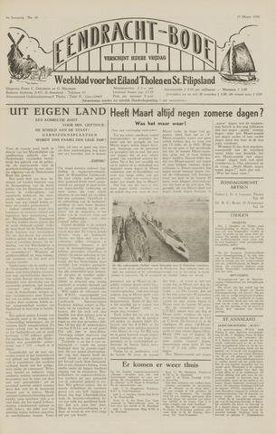 Eendrachtbode /Mededeelingenblad voor het eiland Tholen 1950-03-17
