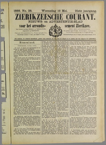 Zierikzeesche Courant 1888-05-16