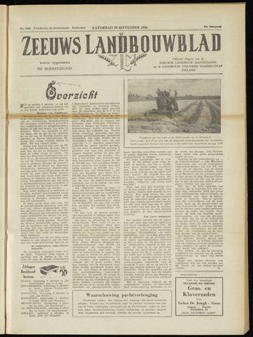 Zeeuwsch landbouwblad ... ZLM land- en tuinbouwblad 1956-09-29