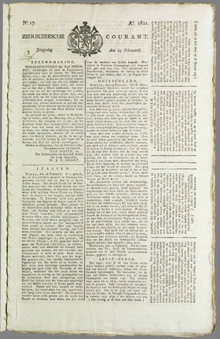 Zierikzeesche Courant 1821-02-27