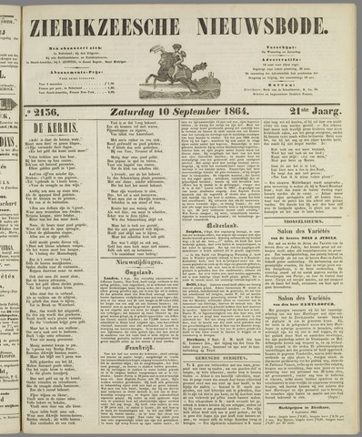 Zierikzeesche Nieuwsbode 1864-09-10