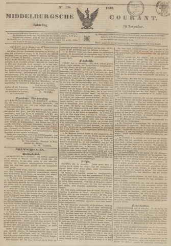 Middelburgsche Courant 1839-11-16