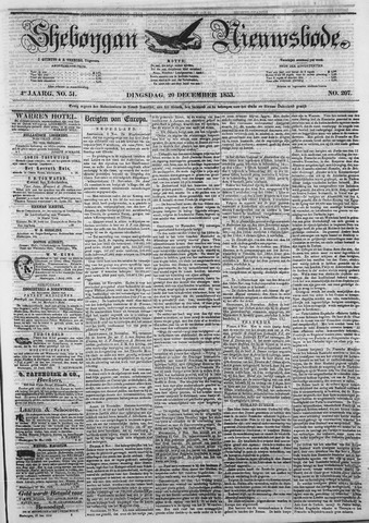Sheboygan Nieuwsbode 1853-12-20