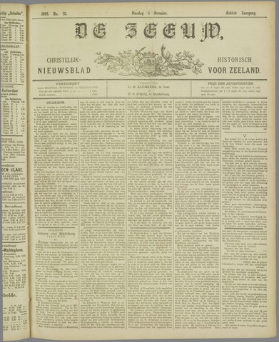 De Zeeuw. Christelijk-historisch nieuwsblad voor Zeeland 1893-12-05