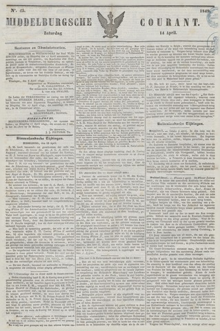Middelburgsche Courant 1849-04-14