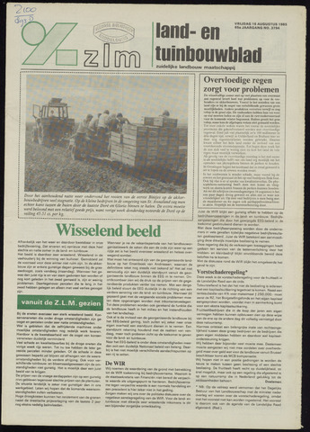 Zeeuwsch landbouwblad ... ZLM land- en tuinbouwblad 1985-08-16