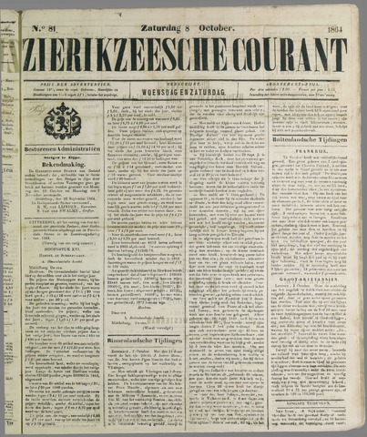 Zierikzeesche Courant 1864-10-08
