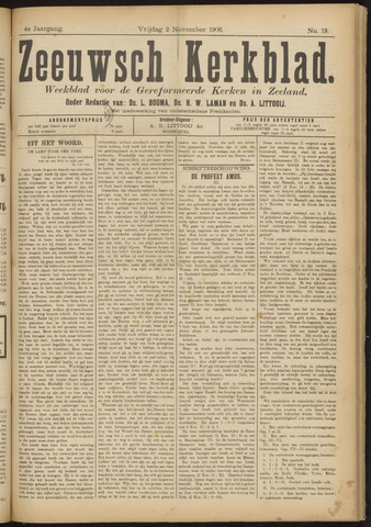 Zeeuwsche kerkbode, weekblad gewijd aan de belangen der gereformeerde kerken/ Zeeuwsch kerkblad 1906-11-02
