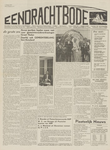 Eendrachtbode /Mededeelingenblad voor het eiland Tholen 1971-02-11