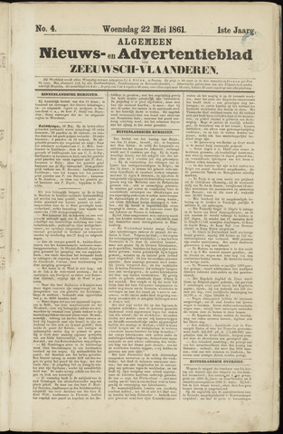 Ter Neuzensche Courant / Neuzensche Courant / (Algemeen) nieuws en advertentieblad voor Zeeuwsch-Vlaanderen 1861-05-22