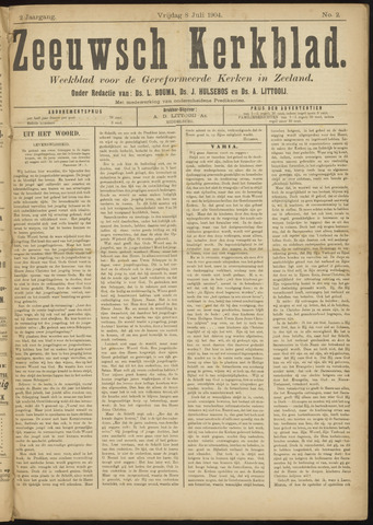 Zeeuwsche kerkbode, weekblad gewijd aan de belangen der gereformeerde kerken/ Zeeuwsch kerkblad 1904-07-08