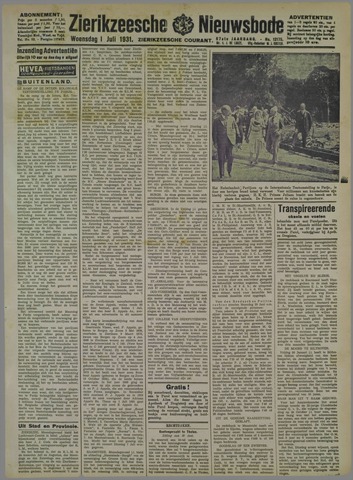 Zierikzeesche Nieuwsbode 1931-07-01