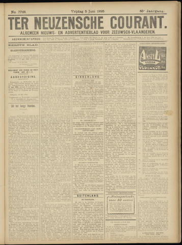 Ter Neuzensche Courant / Neuzensche Courant / (Algemeen) nieuws en advertentieblad voor Zeeuwsch-Vlaanderen 1925-06-05