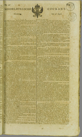 Middelburgsche Courant 1815-04-27