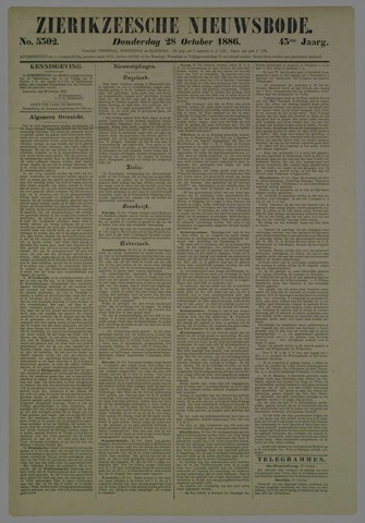 Zierikzeesche Nieuwsbode 1886-10-28