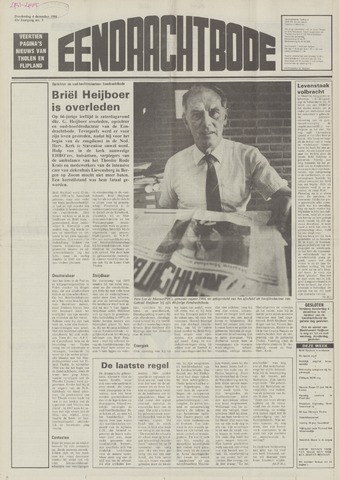 Eendrachtbode /Mededeelingenblad voor het eiland Tholen 1986-12-04